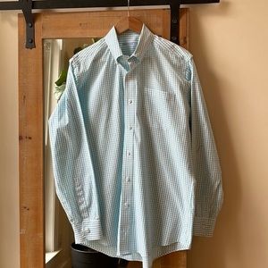 Southern Tide Turquoise Check Button Down dress shirt